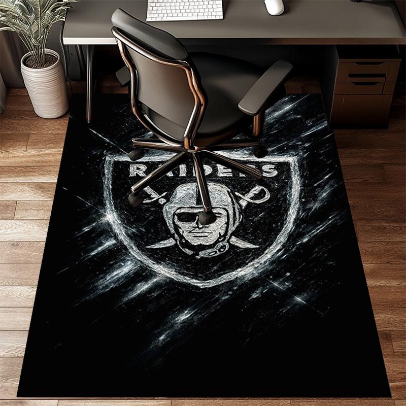 Raiders Football Legacy Printed Office Carpet Chair Cushion  Entryway Rug, Rugs for Living Room, Bedroom Christmas gifts