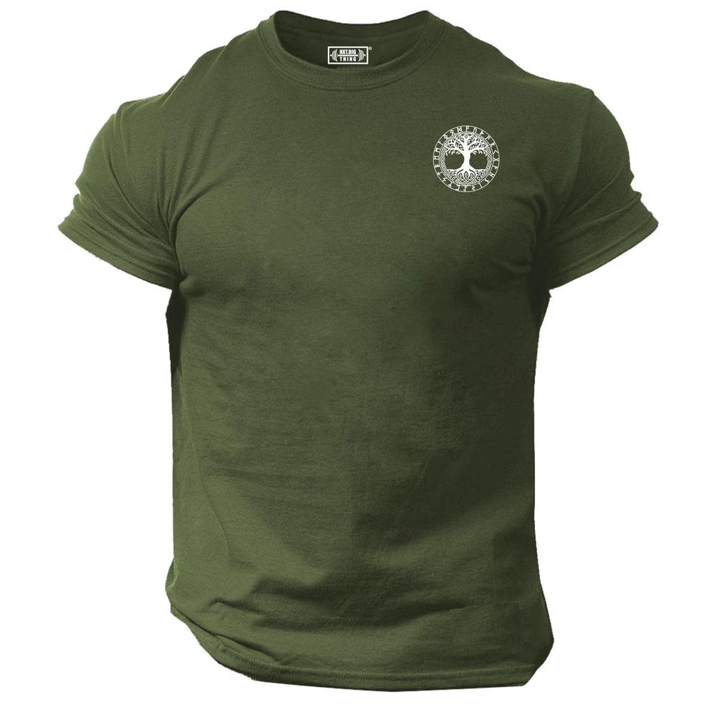 Yggdrasil T Shirt Pocket Gym Clothing Bodybuilding MMA Vikings Tree of Life Top