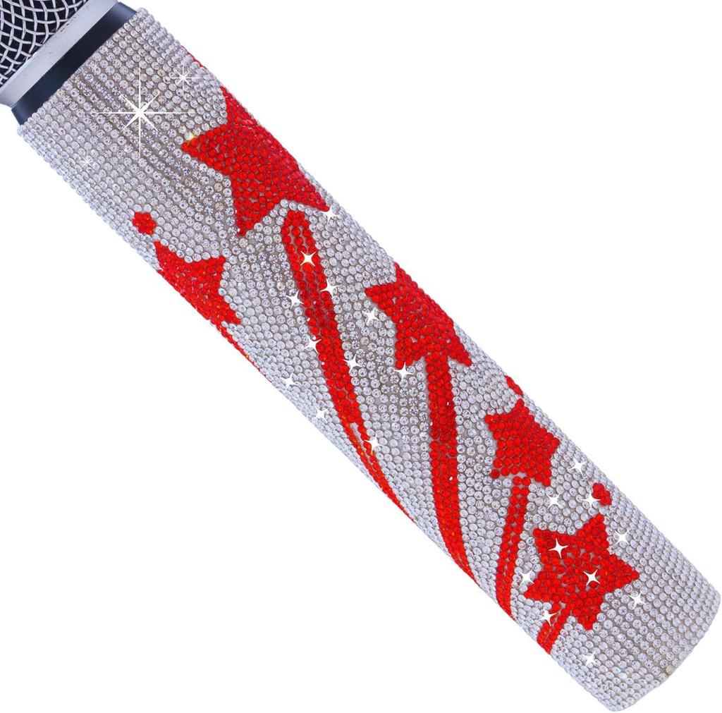 Rhinestone Diamond Microphone Cover for Children's Performance (Prop Only, Mic Not Included)