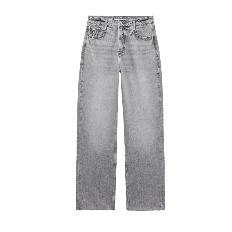 Spring New Women's Clothing Metal Button Decoration Multi-Color Selection Straight High Waist Casual Denim 6164059