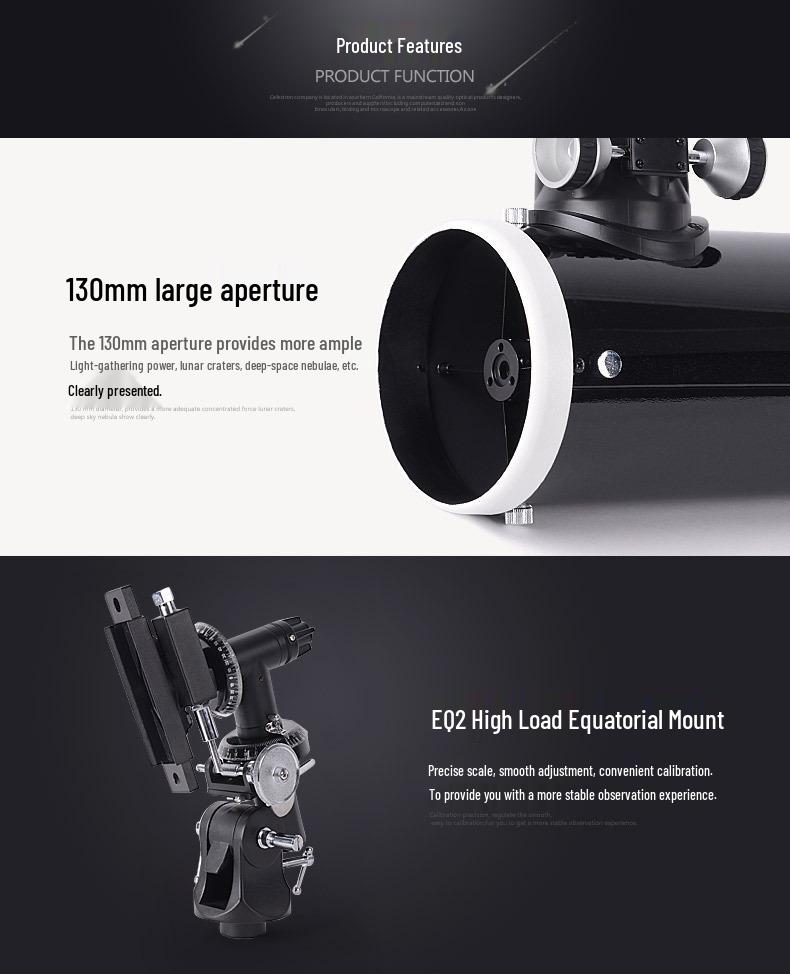 130DX High Definition 130EQ Telescope: Large Aperture, Night Vision, Professional Stargazing