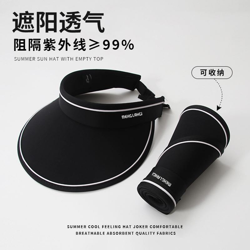 UV Empty Top Sunscreen Hat Women's Summer UV Protection Sunshade Ice Silk Cool Hat Cycling Big Eaves Cover Full Face Sun Hat Women