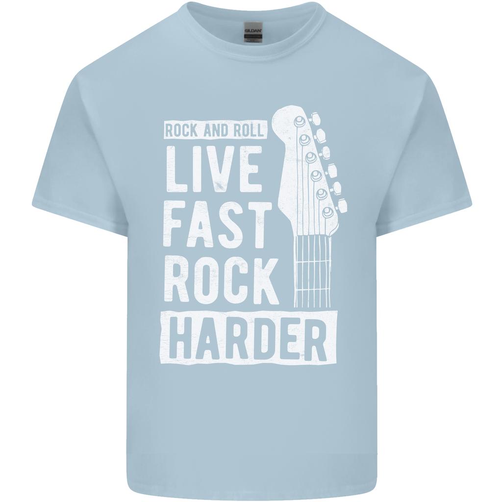 Live Fast Rock Harder Guitar Roll Music Unisexs Light Cotton TShirt