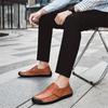Fashion Classic Loafers New Men's Leather Lazy Shoes Driving Flat Bottom Casual Foreign Trade Single Shoes Women's Rubber Outdoor