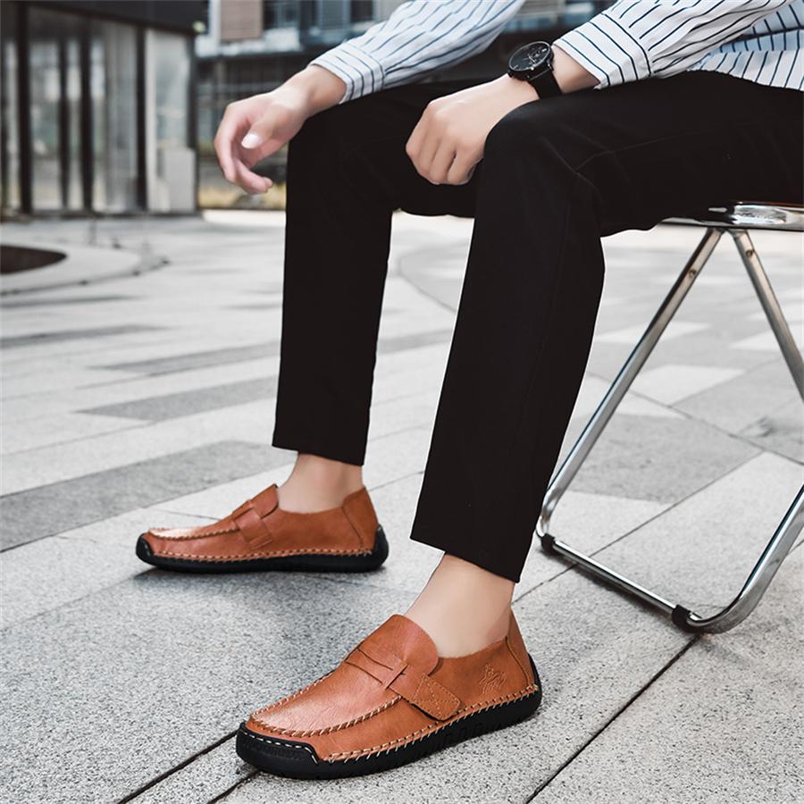 Fashion Classic Loafers New Men's Leather Lazy Shoes Driving Flat Bottom Casual Foreign Trade Single Shoes Women's Rubber Outdoor