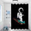 Opaque Curtains for the Home Astronaut Printing Bathroom Accessories Shower Shade Curtain Bath Bedrooms Waterproof Fabric Garden