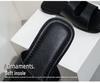 Plus Size Black Leather Flat Women's Sandals - Soft, Comfortable, Single Strap, Fashionable Hollow Outdoor Flip Flops