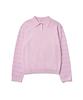 Tudument Stripe Long Sleeve Polo Knit_Pink