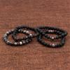 Volcanic and Black Iron Stone Couple Bracelets - Shining Gemstone Style.