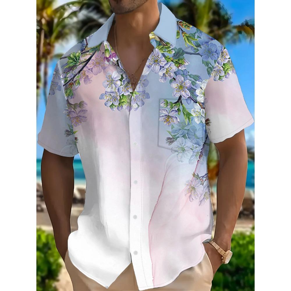 

Summer High Street Urban Print Men s Hawaiian Shirt Man Short Sleeve Loose Casual Fashion Beach Party Streetwear S