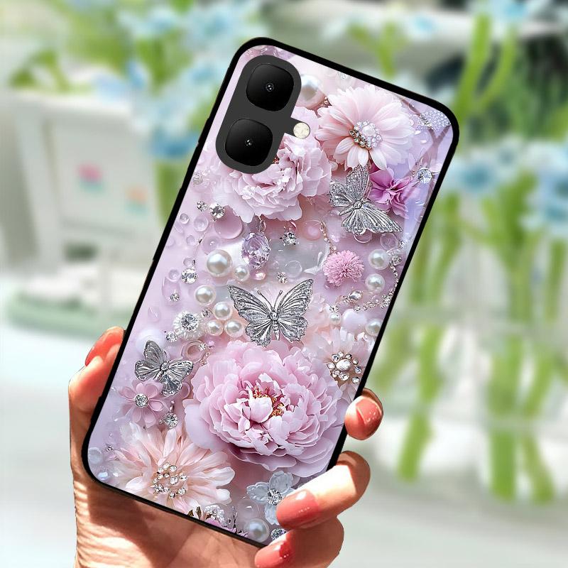 For Infinix Smart 10 Smart10 Case X6725 Tempered Glass Phone Cover For Tecno Pop 10 Pop10 Cases Anti Drop Protective Shell Funda