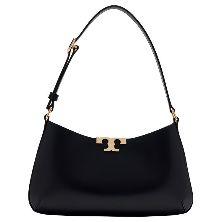 Tory Burch Eleanor Logo Metal Hardware Leather Shoulder Bag Women bags Black 164762-001