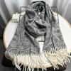 New Autumn and Winter Scarf with Cashew Flower Warm Large Shawl Imitation Cashmere Long Tassel Scarf