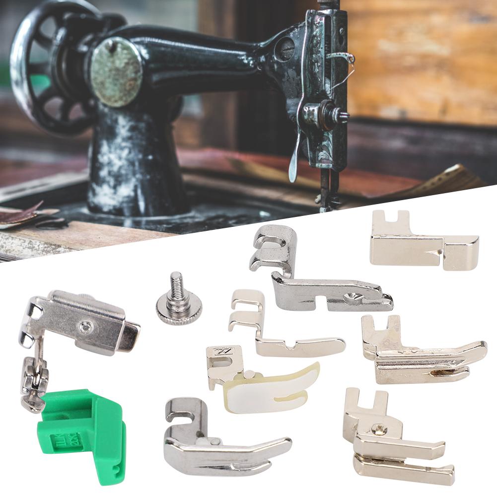 9PcsSet Household Presser Foot Kit Rolled Hem Compensating Feet Set Accessories for Old Pedal