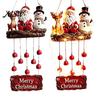 Holiday Party Hanging Decor Christmas Santa Wind Chime, Festive Ornament, Claus Snowman Elk Decorative Metal Bells for Garden Chime Patio Yard