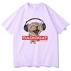 British Rock Band Radiohead Funny Radiocat The Bends Print Tshirt Men Women Vintage Gothic Oversized Tshirt Male Meme T Shirts
