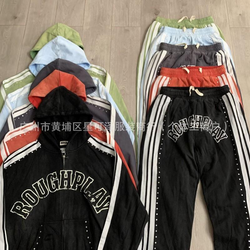 RoughPlay Tracksuit Mens Hip Hop Hoodie Sweatshirt Casual Pants Set Streetwear