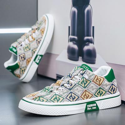 Zapatos transpirables de verano para hombre tendencia de estampado de corte bajo zapatillas deportivas para estudiante moda versátil para hombre de un solo pedal zapatos escolares