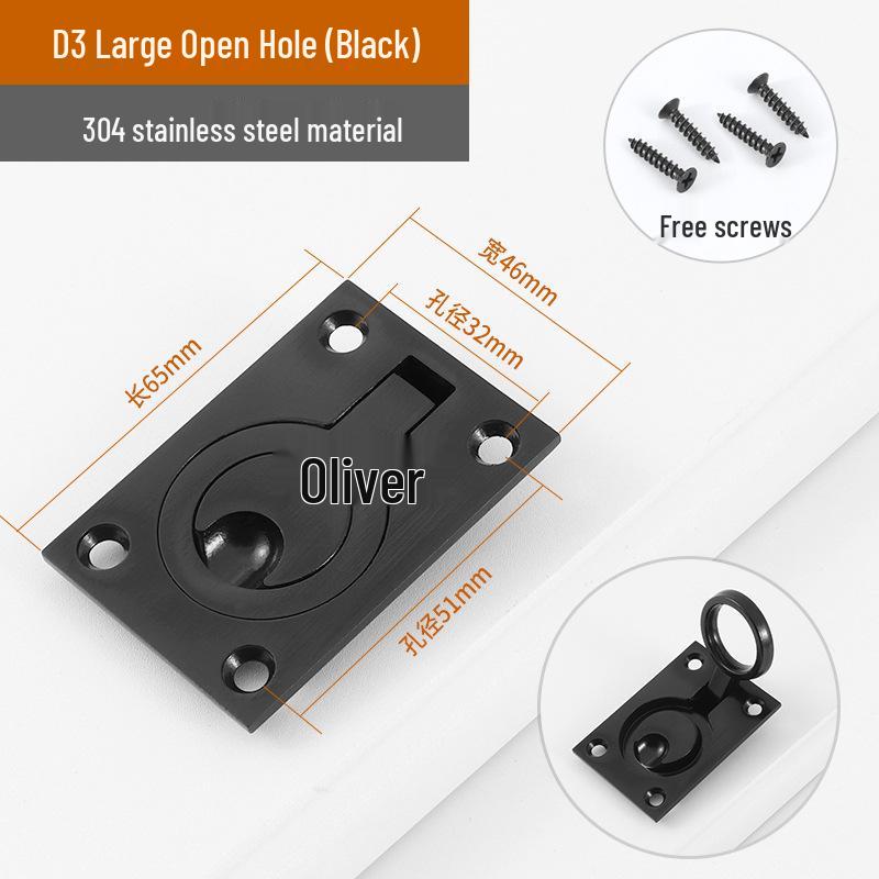304 Stainless Steel Square Pull Ring Boat Latch for Deck or Cabin Hatch