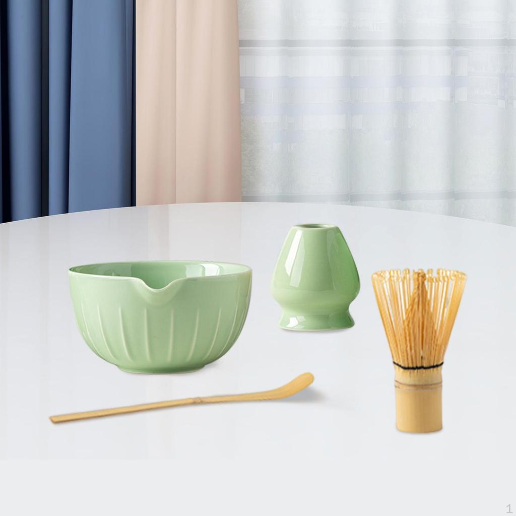 4-teiliges Matcha-Set Schale mit Ausguss Tee