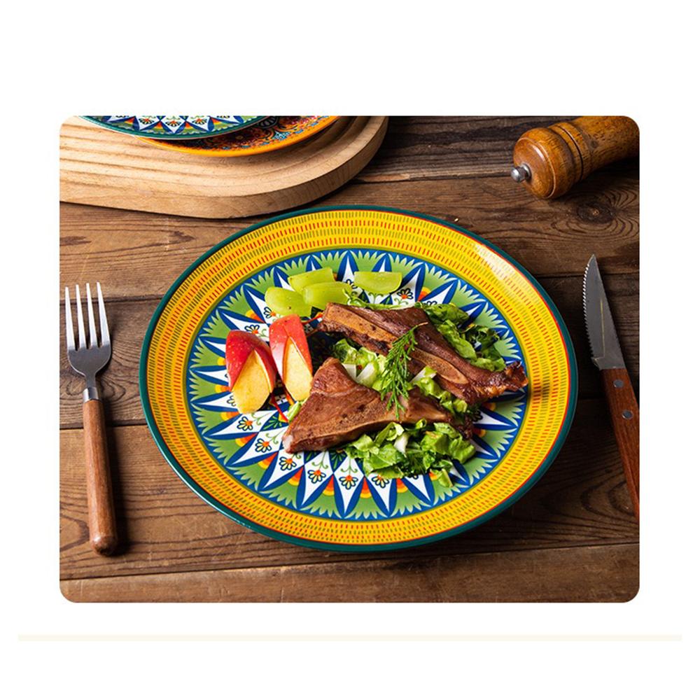 6.5in/8in/10in Ceramic Plates Egg Plate Bone Disc Western Steak Main Course Plates Shallow Flat Plates