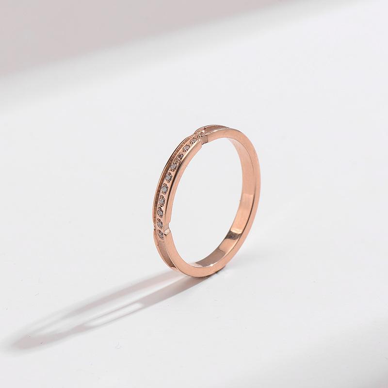 Korean Version of Titanium Steel Ring for Women Ins Simple Index Finger Light Luxury Ring Trend Jewelry