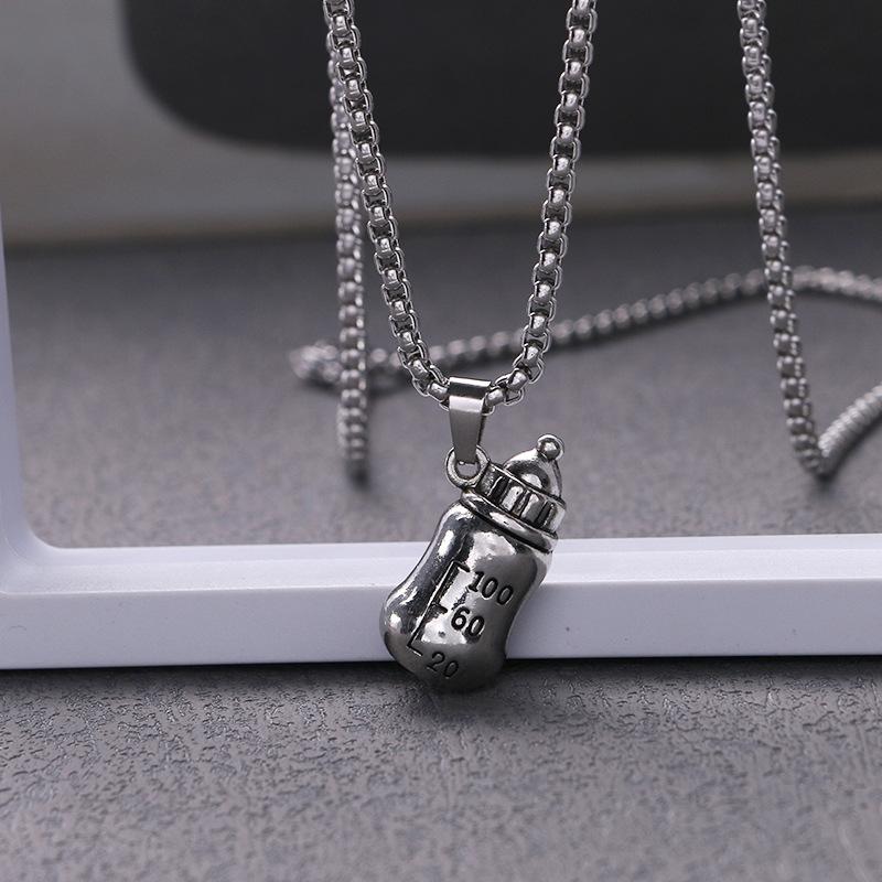 Super Cute Baby Bottle, Hip-hop, Street Niche, Children's Men's and Women's Trendy Accessories, Pendant Necklace