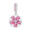 925 Silver Iris Cherry Blossom Beaded Pendant Bracelet Necklace Set Jewelry Accessories