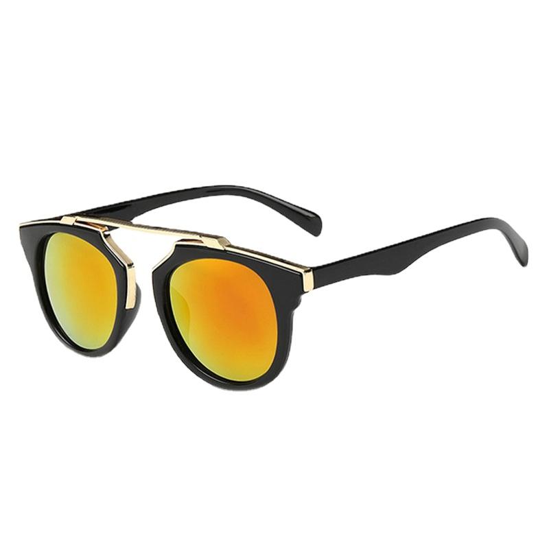 

Винтажные женские солнцезащитные очки Дизайнерский бренд класса люкс Зеркальные круглые солнцезащитные очки Женские Винтажные очки Оверсайз Uv400 As shown in the figu