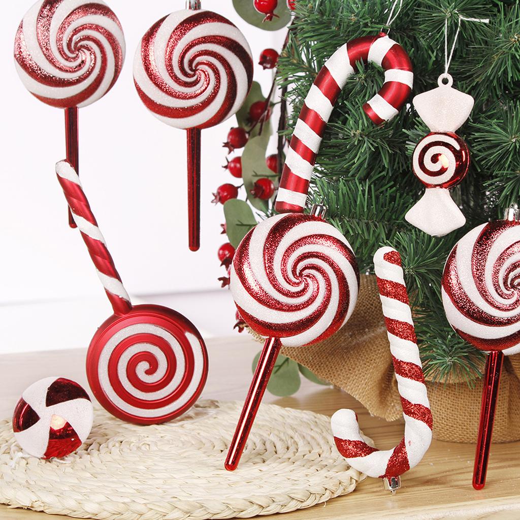 Xmas Tree Candy Decor PVC Material Classical Hanging Candy Ornaments for Holiday Party 5 Candies