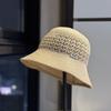 High-quality New Summer Knitted Fisherman Hat for Women, Hollowed-out Sun Protection Hat, Face-slimming Bucket Hat, Fresh and Stylish for Outings
