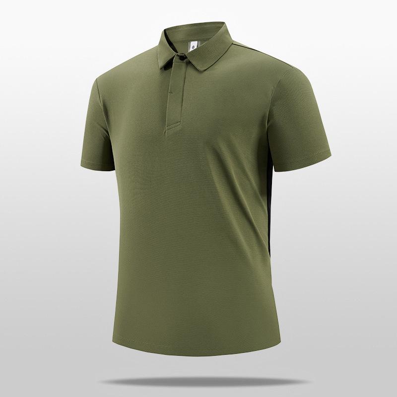 Premium Brand Men's Quick-Dry Golf Polo Shirt with Stand-Up Collar - High-End Design