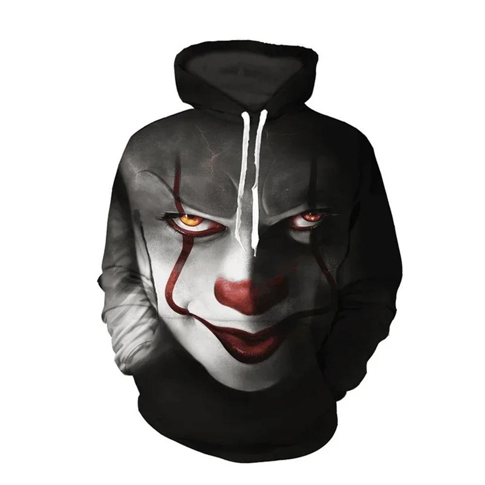Autumn Men's Hoodie Clown Graphic Loose Fashion Pullover Clothing Casual Clothes Women Tops Sweatshirts