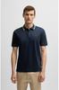 BOSS Slim Fit Cotton Polo Striped Size M Men's Shirt, Navy, Collar,