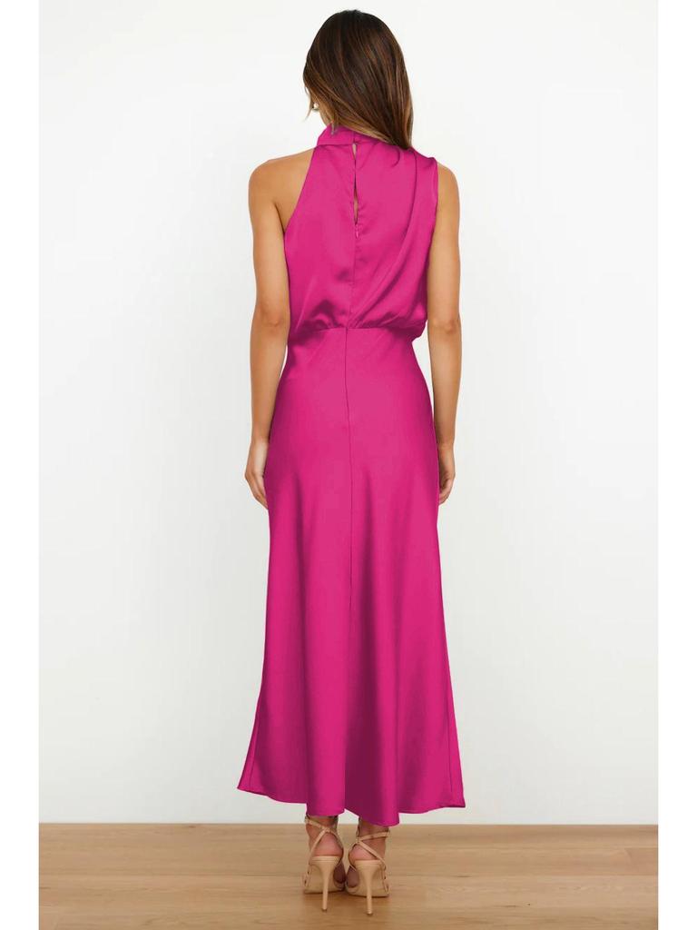 Elegant Satin Sleeveless Dress: High-End Spring/Summer Collection