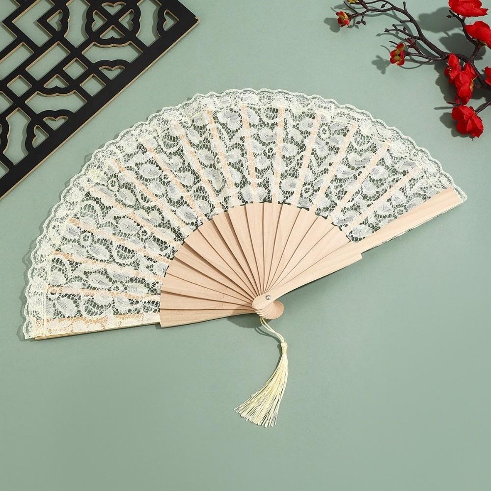 Vintage Hollowed-Out Fan Lightweight Antiquity Folding Fans Lace Trim Folding Fan  Photography