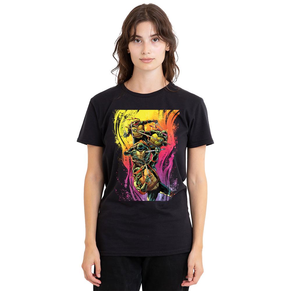 Teenage Mutant Ninja Turtles Unisex Adult Hot Rainbow Warriors T-Shirt
