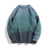 Men's Retro Gradient Contrast Long Sleeve Sweater - Winter 2026 Round Neck Warm Knitwear