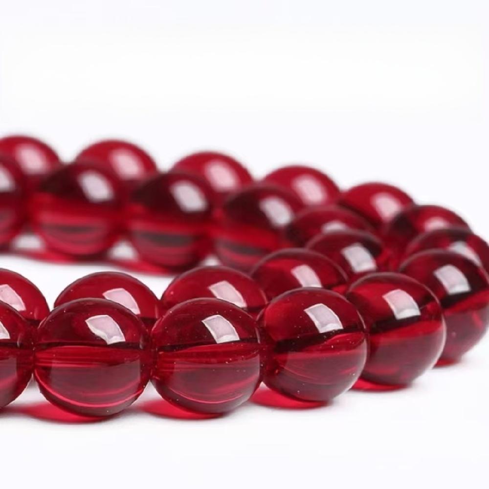 Red Quartz Onyx Stone Cinnabar Beads 15"Strand Smooth Loose Spacer Beads 4/6/8/10/12mm for Jewelry Making DIY Bracelets Accessories