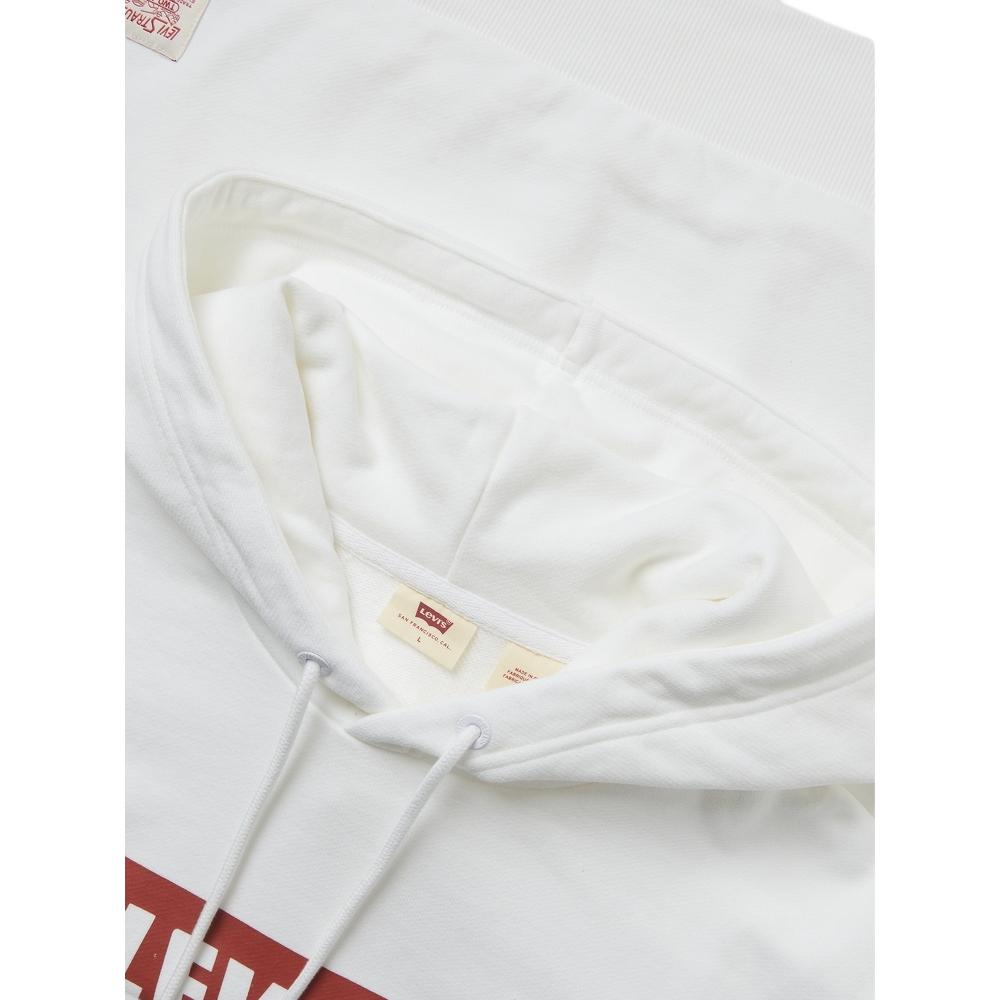 Levis Loose Fit Batwing Logo Printed Long Sleeve Hoodie Men hoodies White 0018O-0000