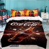 Coca-Cola Artwork Design 3-teiliges Bettwäsche-Set, Ideal für 1 Bettbezug und 2 Kissenbezüge, Perfekt als Geschenk für Fans, Ideal für Schlafzimmer, Studentenwohnheim