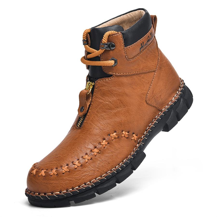 Big Yellow Boots New Autumn and Winter Platform Boots Hiking Shoes Tooling Boots Short Boots Outdoor Boots Men's Shoes High Top Boots