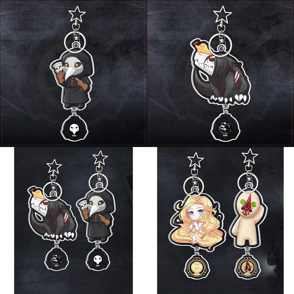 Scp Foundation Acrylic Keychain Bag Pendant Plague Doctor Accessories Unisex Stylish Design