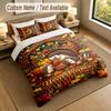 Autumn Harvest Theme Personalized 3Pcs Bedding Set Custom Text & Name 1 Sheet 2 Pillowcases Household Bedding 1pc