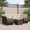 VidaXL Garden Lounge Set with Cushions 7 Pcs, Patio Sofas, Patio Furniture Set, Outdoor Furniture, Brown 3221122