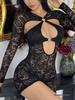 Chic Lace Hollow-Out Slim-Fit Jumpsuit with Long Sleeves