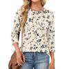 343/4 Sleeve Shirts For Women Cute Print Graphic Tees Blouses Casual Plus Size Basic Tops Pullover