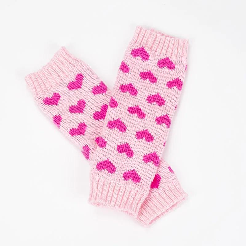 Sosete Jambiere Stil Lolita Femei Tricotate Calde Acoperitoare pentru Picioare Roz Inimă Încălzitor Doamnă Toamnă Iarnă Croșetate Șosete Manșete pentru Cizme