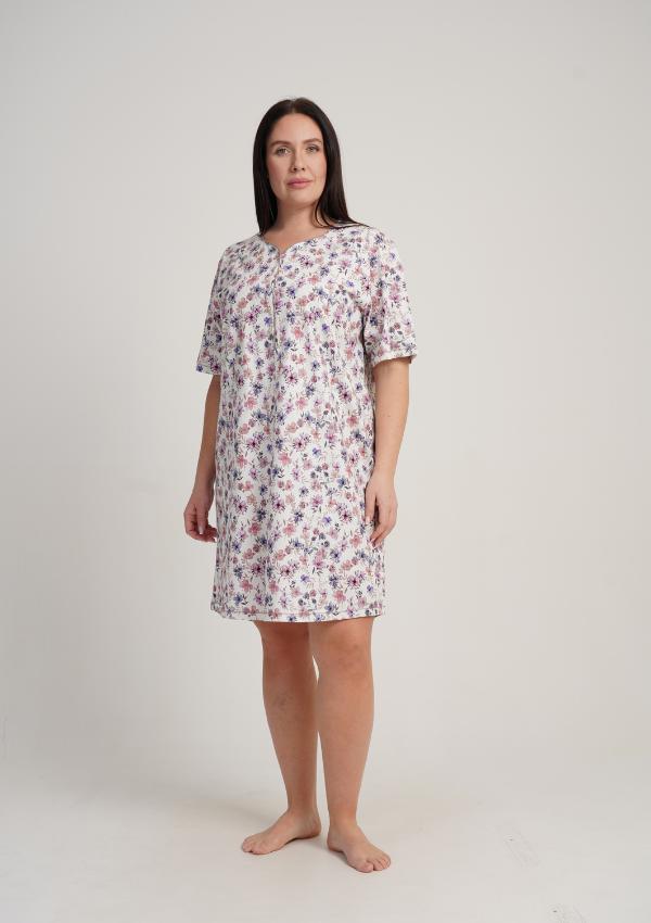 Women's Nightgown 4XL Vienetta Cotton Short Sleeve For Summer Nice