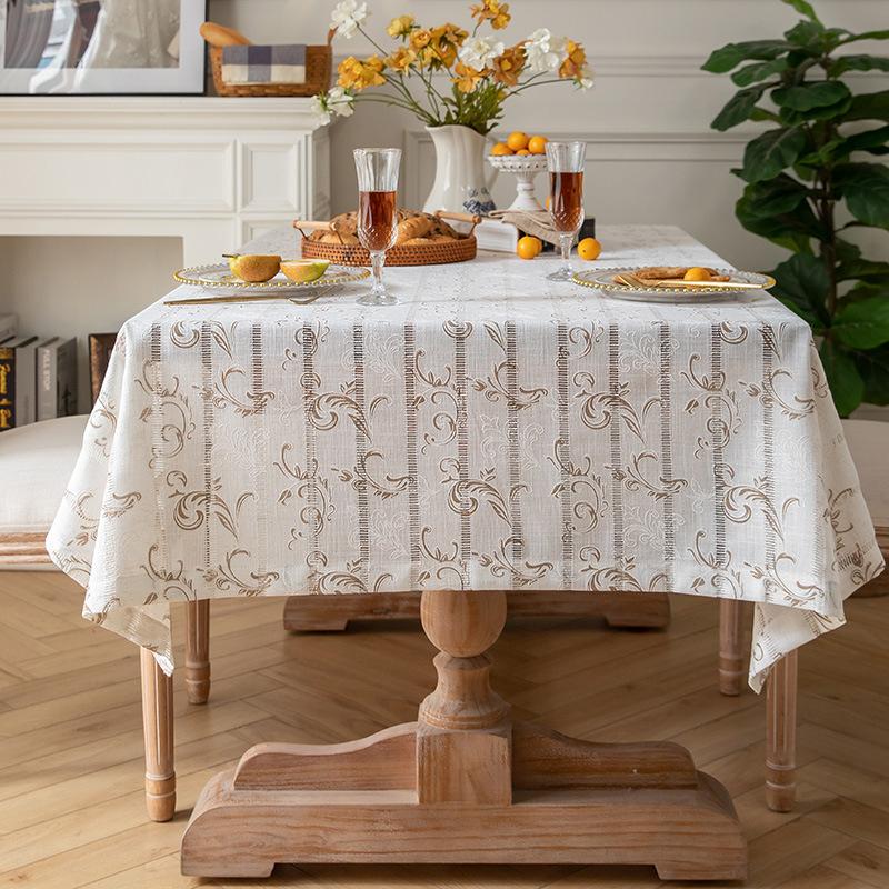 French Cotton And Linen Tablecloth Rectangular Dining Table Cloth Desk Tv Bedside Table Light Luxury High-End Coffee Table Fabric